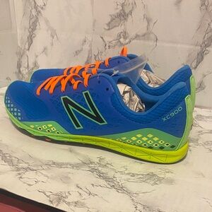 NWOB, Men’s Size 11.5 New Balance MXCS900B XC900 Blue/Neon Green XC Spikes/Shoes